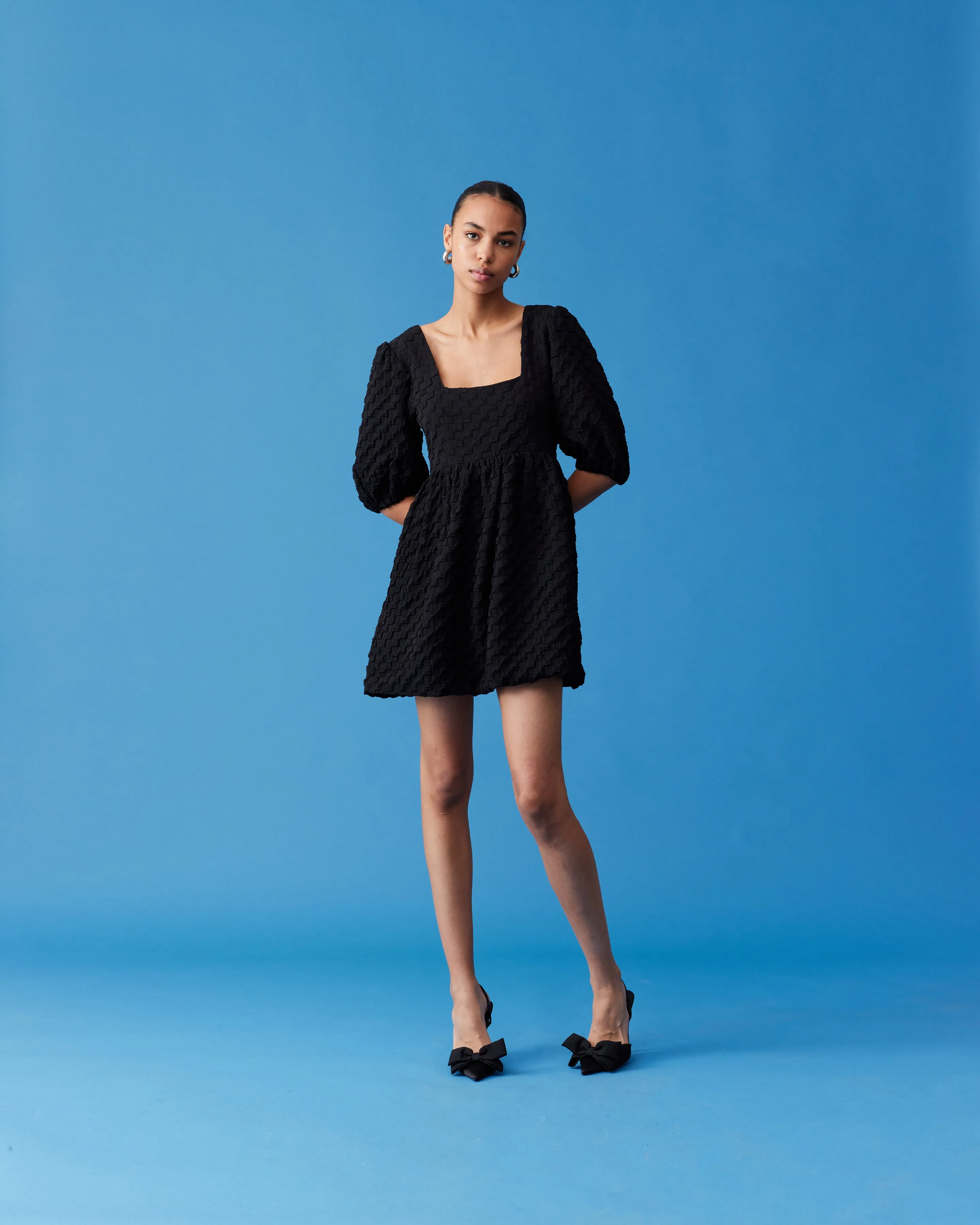 TULIP MINI DRESS BLACK