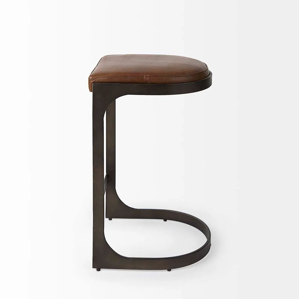 Tyler Counter Stool in Brown Leather