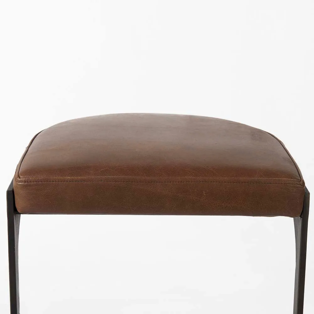 Tyler Counter Stool in Brown Leather