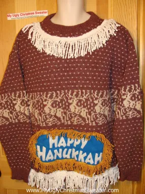 Ugly Christmas Sweater Party Hanukkah Sweater (j155)