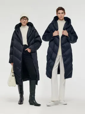 Unisex Hooded Long Goose Down Coat