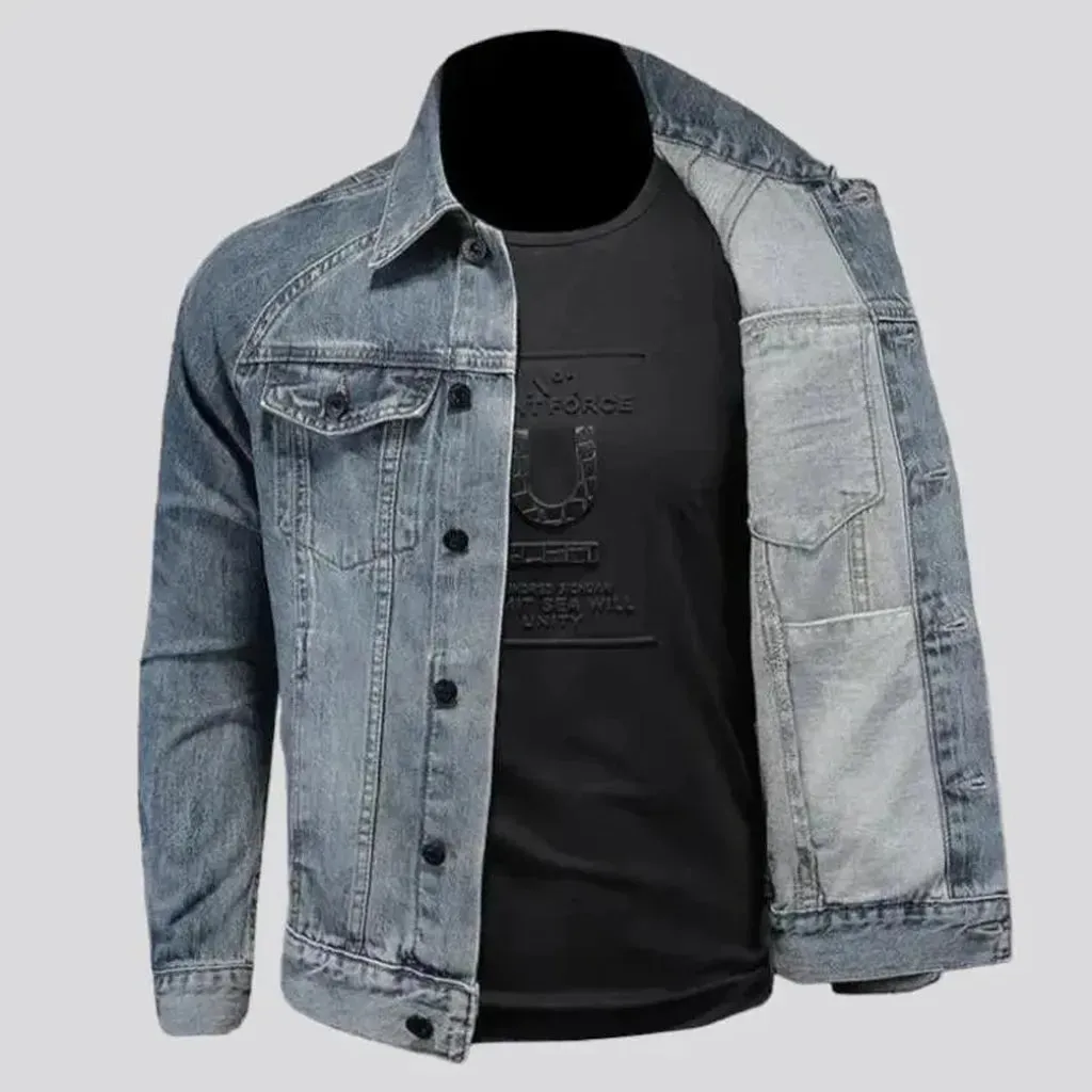 Vintage stonewashed men's denim jacket