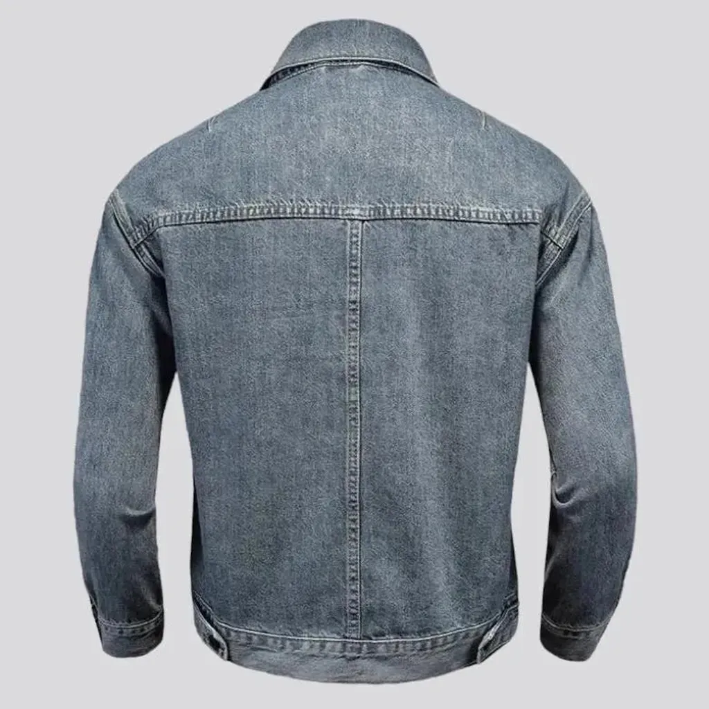 Vintage stonewashed men's denim jacket