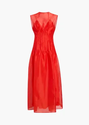 Wes Dress in Fire Red