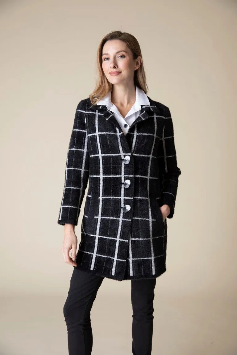 Windowpane Jacquard Car Coat | SALE!