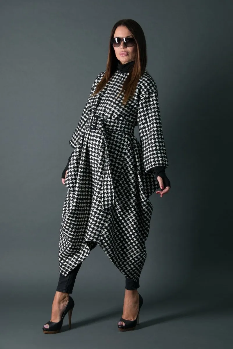 Winter Wool Houndstooth Dress TRACY