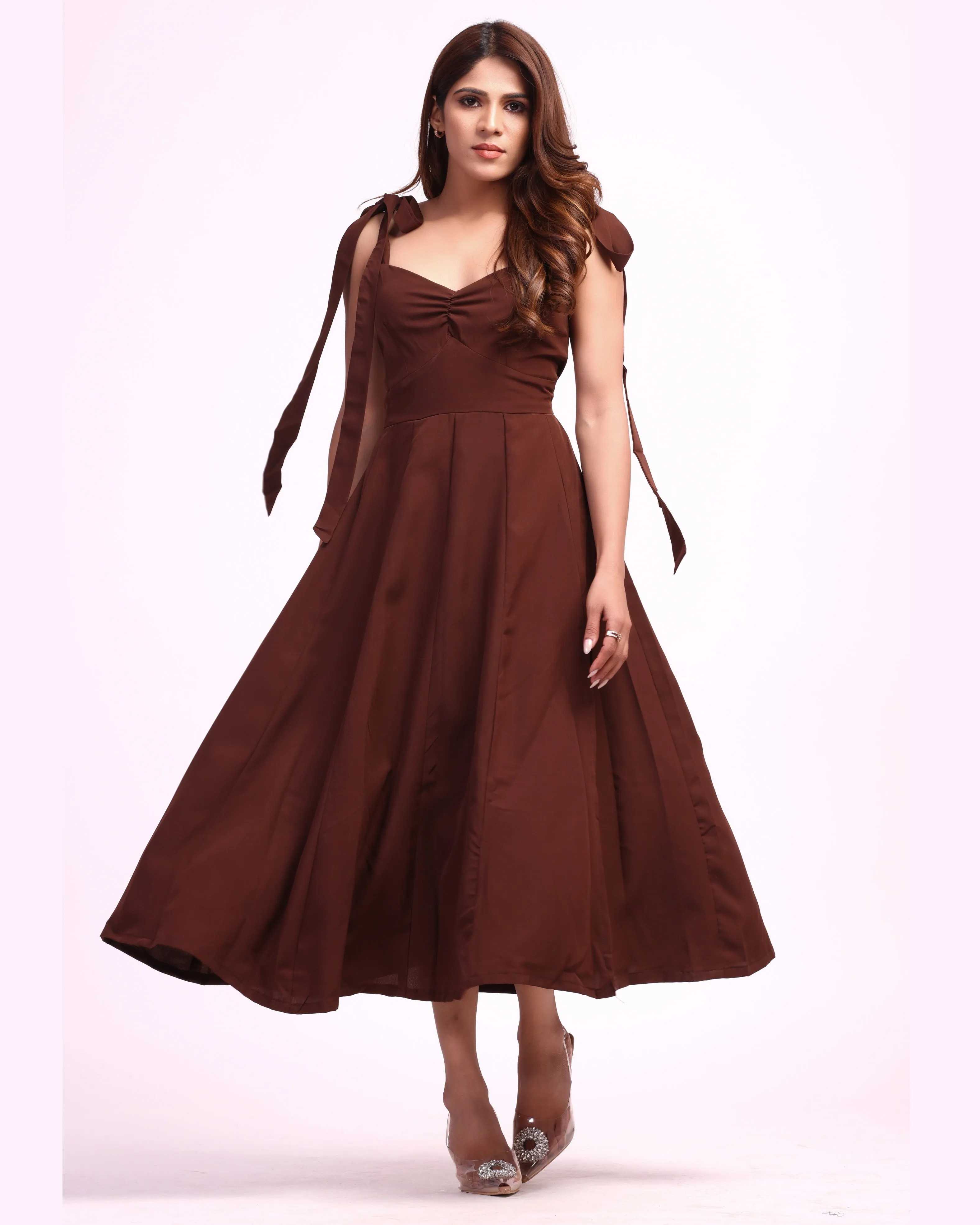 Women Fit & Flare Bow Dress