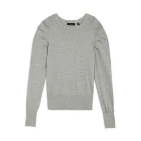 Women Wmk-Piyton-Pleat Detail Sweater - Mid-Grey