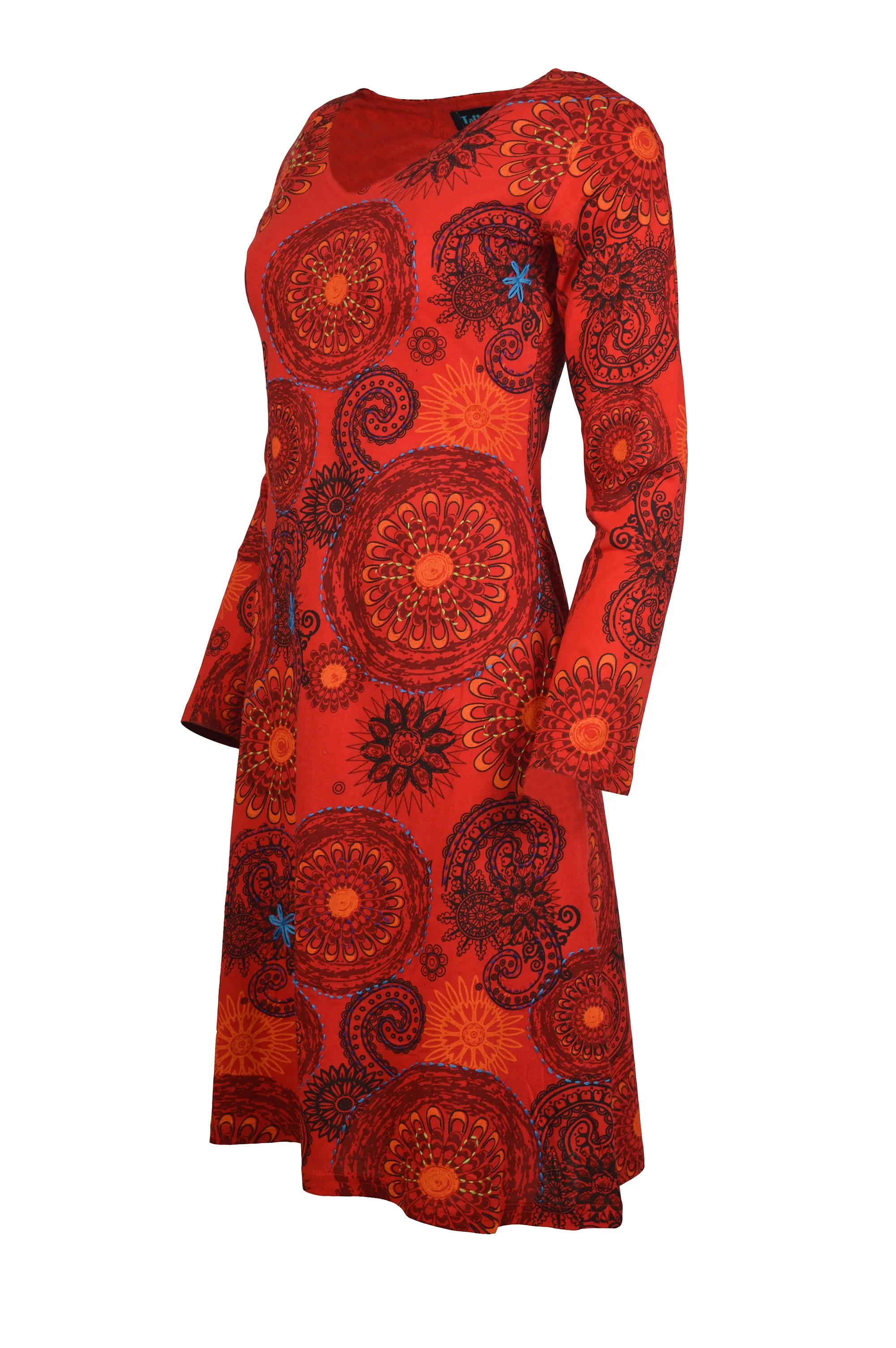 womens-long-sleeve-dress-with-embroidery-and-floral-print-evening-dress