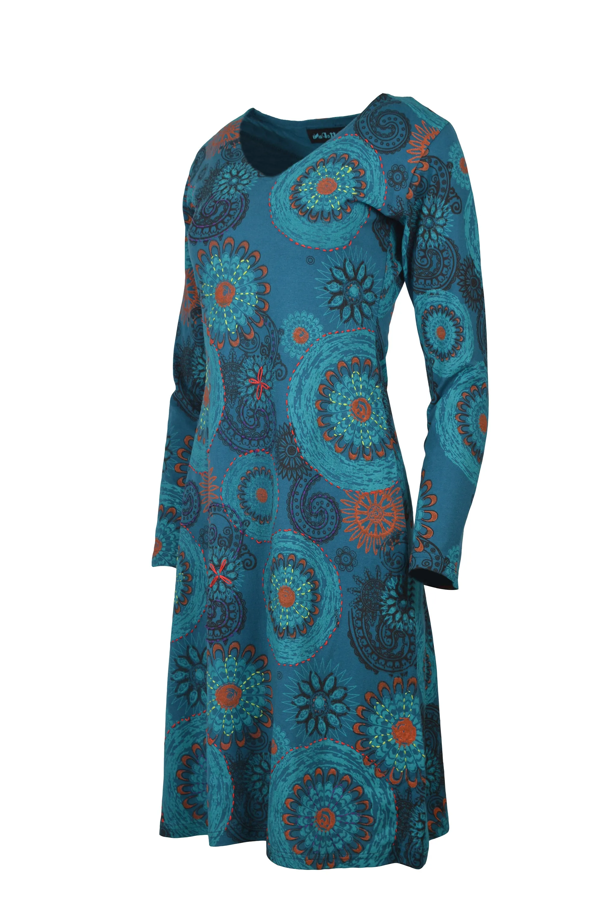 womens-long-sleeve-dress-with-embroidery-and-floral-print-evening-dress