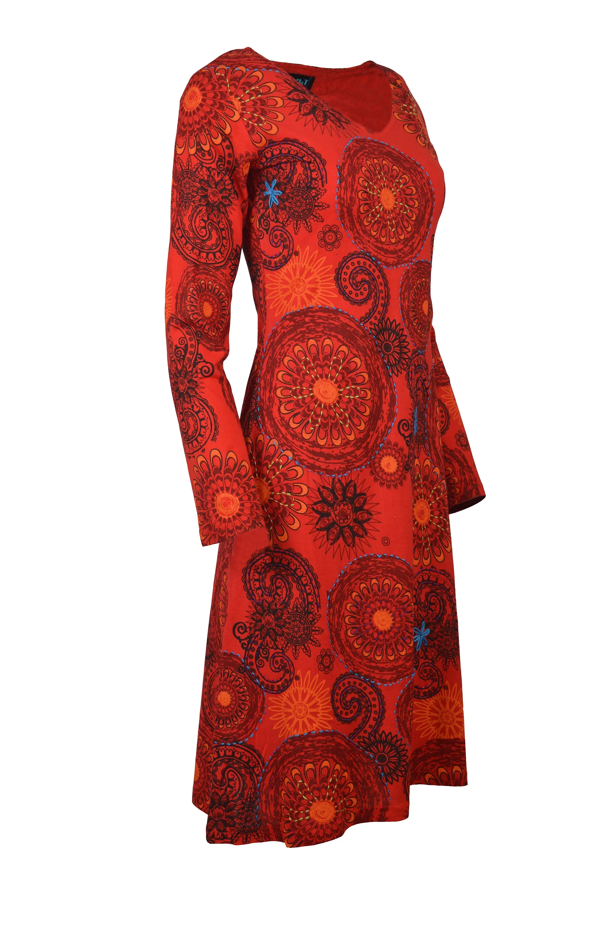 womens-long-sleeve-dress-with-embroidery-and-floral-print-evening-dress