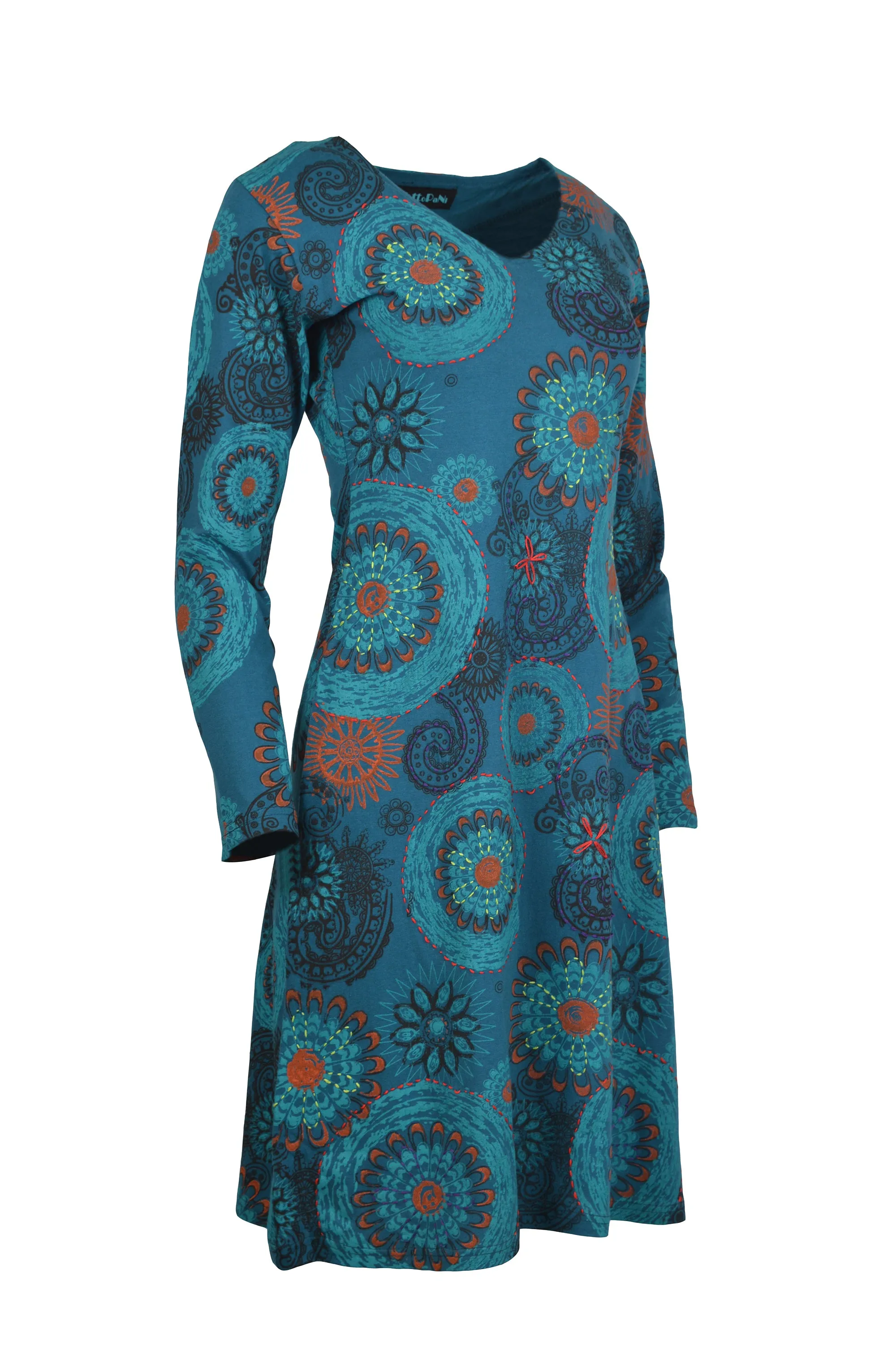 womens-long-sleeve-dress-with-embroidery-and-floral-print-evening-dress